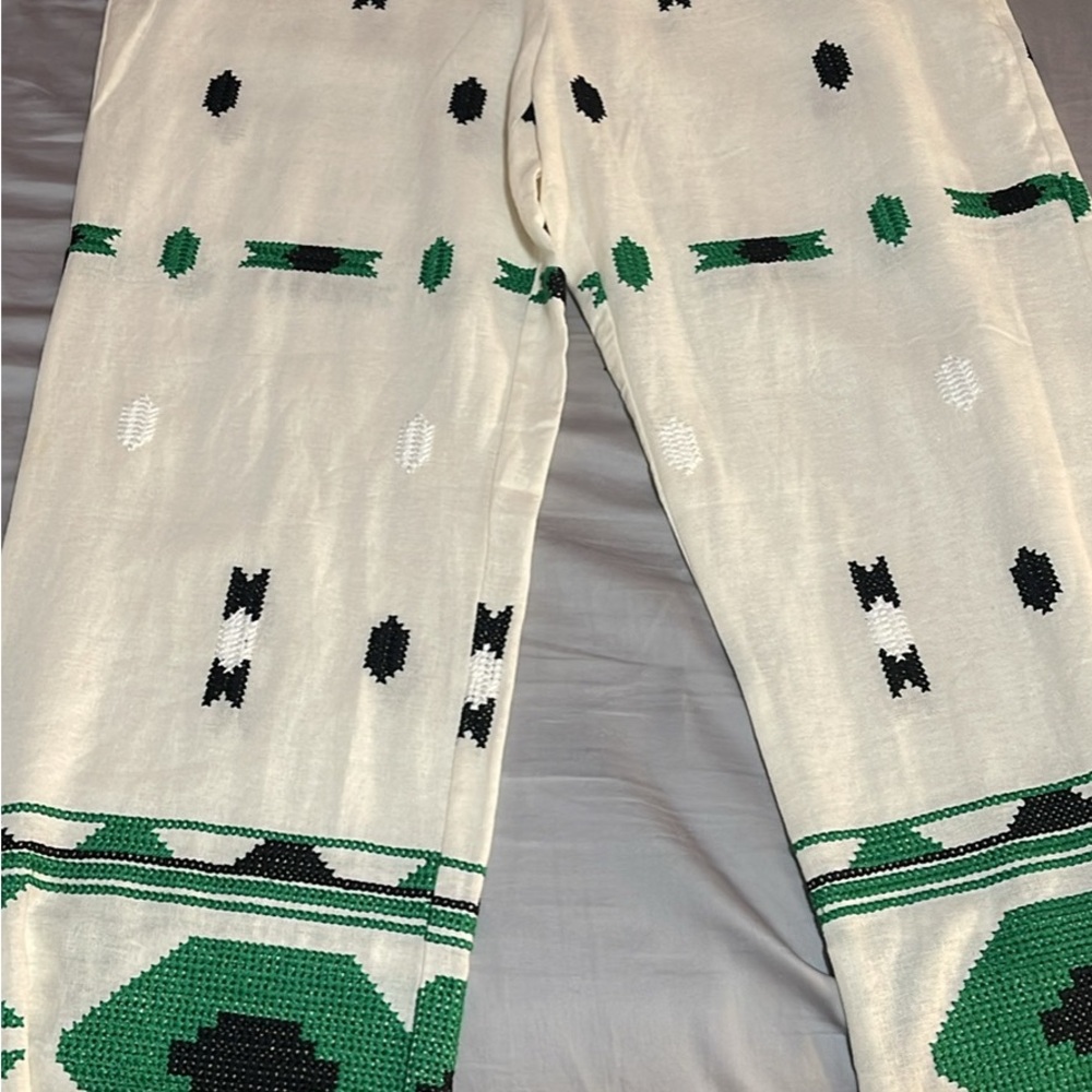 Stylish Green and Black Patterned Men's Pants
